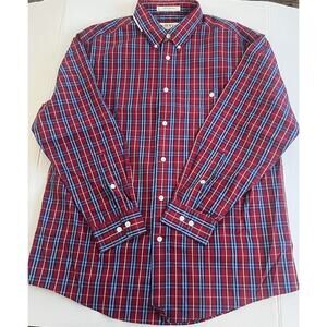 Orvis Hong Kong Red L Plaid Outdoor Hunting Fishing Button Shirt Non-iron NWOT